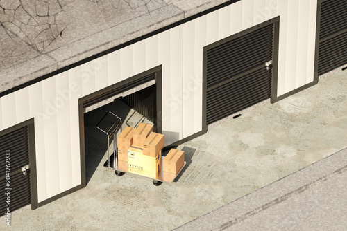 Self storage loading. Cart ...