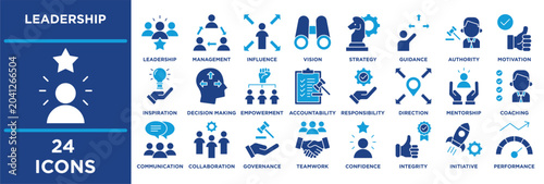 Photos Leadership icon collection set