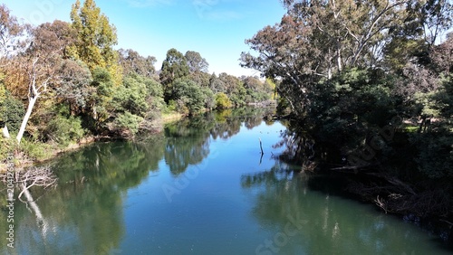 Quadro su tela Spectacular aerial photo of  Goulburn River Thornton Victoria Australia