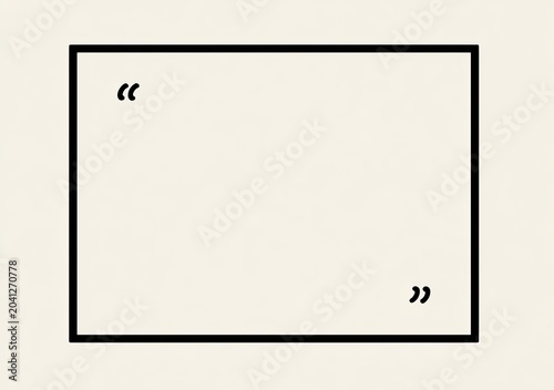 Minimalist Quote Box with Quotation Marks on Beige Background.