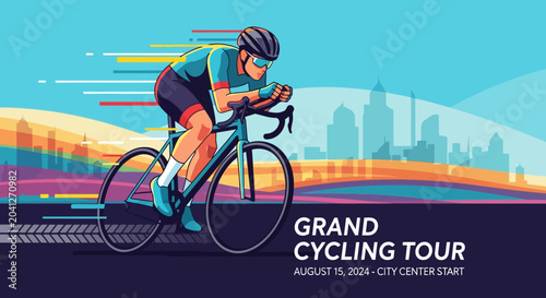 Fotografía Grand Cycling Tour Event Poster Design