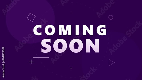 Stylish coming soon landing page banner with purple abstract design