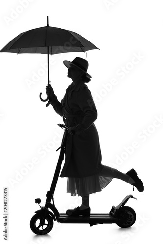 Silhouette of young woman w...
