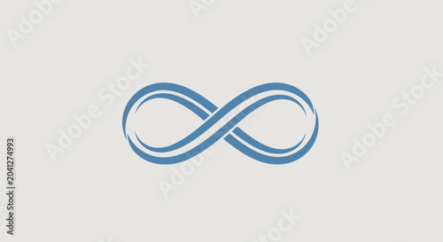 Blue infinity symbol on white.