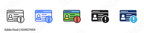 Expired License Icon Collection With Multiple Styles