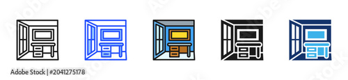 Fotografía Empty Office Icon Collection With Multiple Styles