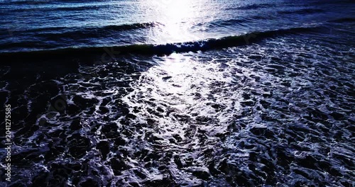 Aerial view Top down dark waves sea surface view nature ocean waves background