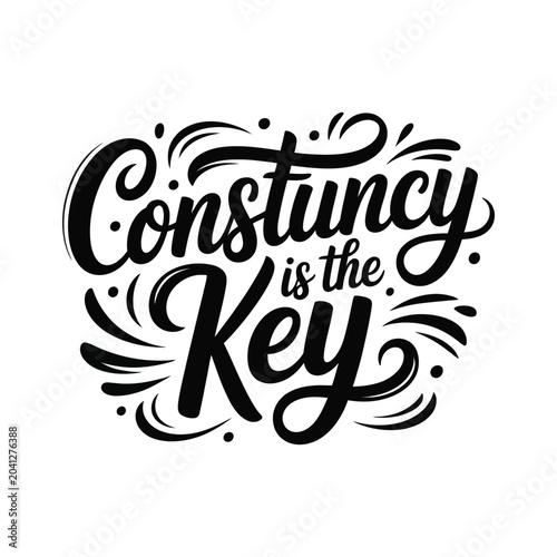 Tableau sur toile Handwritten Calligraphy Quote on White Background with Elegant Script Typography