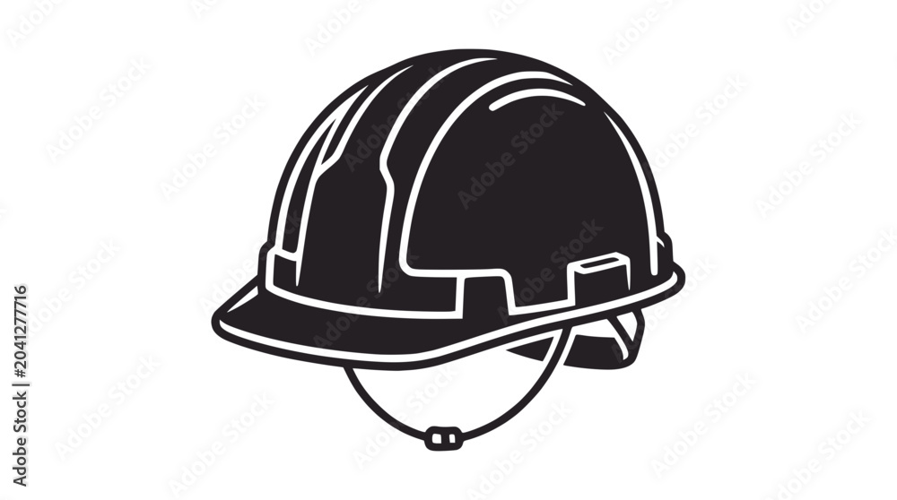 Fototapeta premium black hard hat, safety helmet