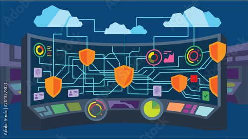 Conceptual Cybersecurity Operation Center Dashboard for Network Security and Data Protection