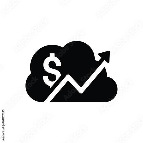 Tableau sur toile Cloud Money Growth Finance.