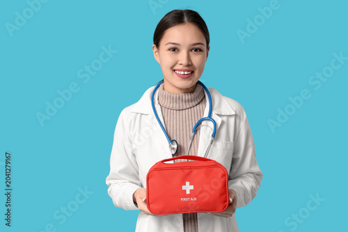 Asian female doctor with fi...