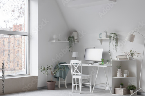 Interior of light office wi...
