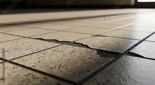 Old Damaged Asbestos Vinyl Floor Tiles in an Abandoned Building Illustrating Exposure Risks Health Dangers and the Critical Need for Professional Abatement and Removal