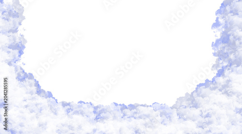 Obraz na płótnie Realistic White Cloud Border Frame Isolated on Transparent Background with Copy