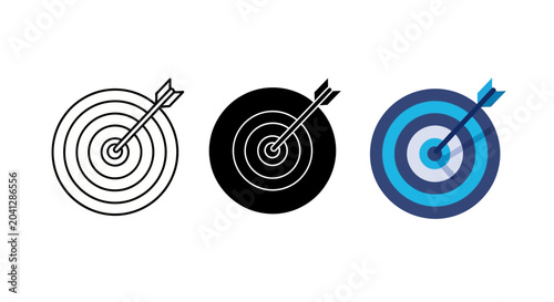 Fotografi Strategic target hit by an arrow, representing successful goal achievement, prec