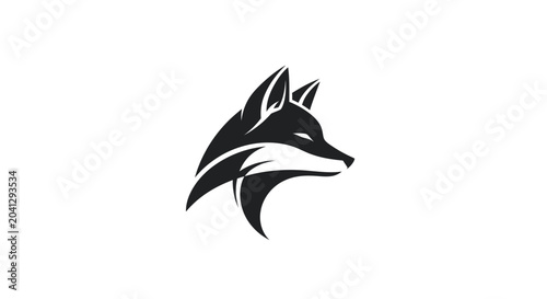 Fotografija Black silhouette of a fox head.