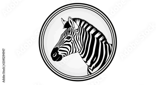 Bild auf Leinwand Black and white zebra head profile.