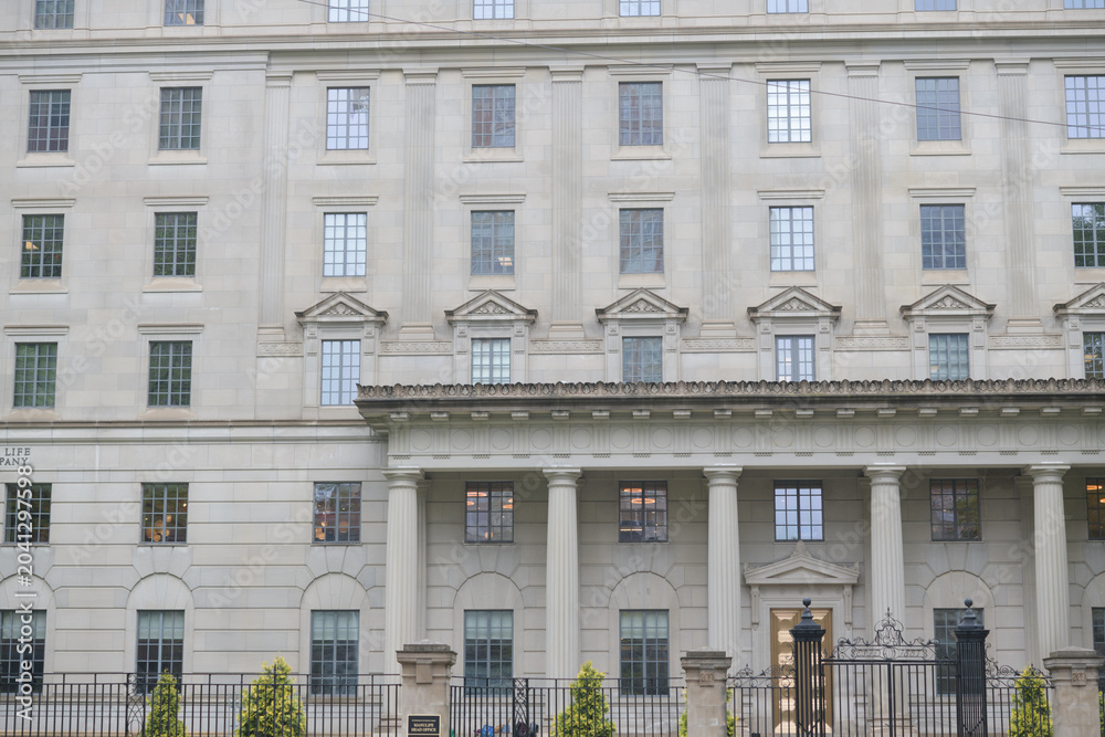 Naklejka premium exterior of Manufacturers Life Insurance Building now Manulife Head Office, designed by Sproatt & Rolph, in Beaux-Arts, Neo-Classical style, at 200 Bloor St E, Toronto