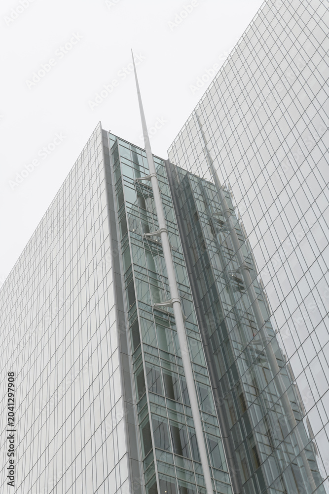 Naklejka premium The Ontario Court of Justice at 10 Armoury Street in Toronto, designed by Renzo Piano Building Workshop with NORR for Infrastructure Ontario in a contemporary high-tech modernist style, completed 2023