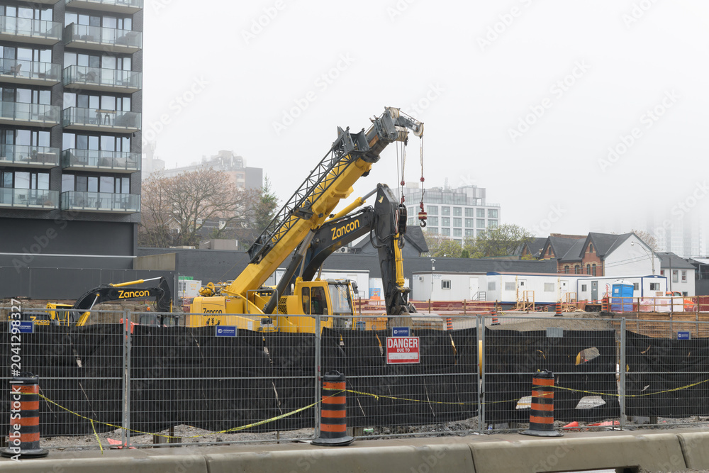 Naklejka premium demolition by Zancon Group clearing the way for developers in Old Town, Toronto (Adelaide St E)