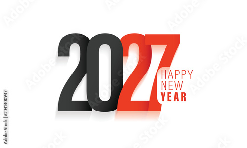 Stylish Minimal 2027 New Year Poster Template