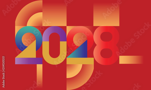 Dynamic Geometric 2028 Celebration Artwork