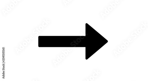 Schilderij op canvas Black Arrow Pointer, Direction Symbol, Isolated on White Background