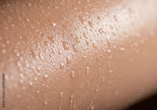 A close-up view of radiant skin with a wet, luminous texture under soft morning light. Minimalist wellness aesthetic featuring high clarity, vitality, brightness, natural