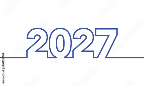 Minimalist Line Art 2027 Happy New Year Design