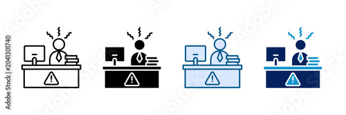 Tableau sur toile Office Fatigue Icon Set Multiple Style Collection