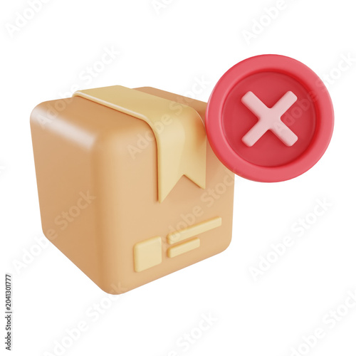 box blocked 3d icon illustration object
