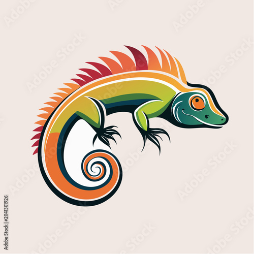Stylized Iguana Illustration