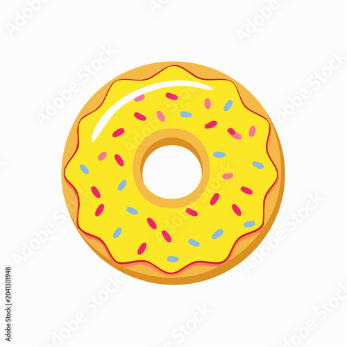 Yellow Frosted Donut with Sprinkles