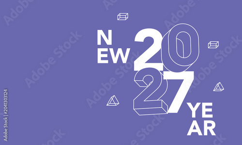Modern Creative 2027 New Year Banner Design with 3D Numbers