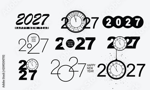 Stylish 2027 Celebration Icons and Templates