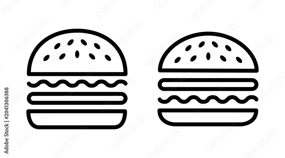 Fototapeta premium Burger icon set vector. burger sign and symbol. hamburger