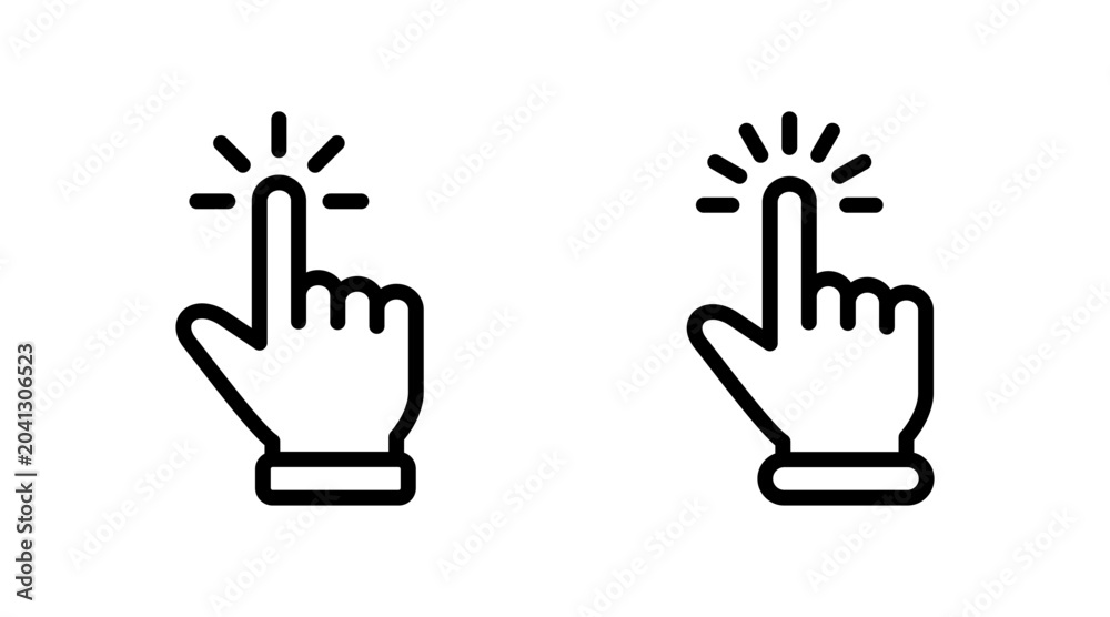 Fototapeta premium Hand cursor icon set vector. cursor sign and symbol. hand cursor icon clik