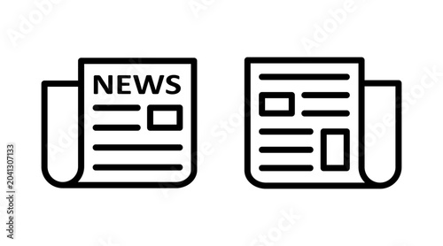 Quadro su tela Newspaper icon set vector. news paper sign and symbolign