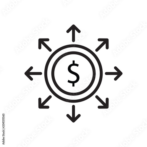Cuadro en lienzo dividend payout financial and business outline style icon flat color vector illu
