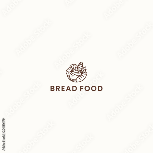 Bread food logo icon design template vector illustration