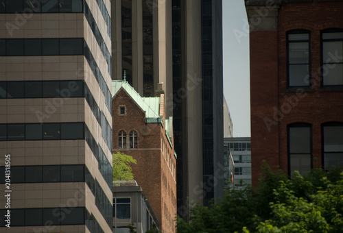 Historic Brick Building Framed by Modern Seattle Skyscrapers