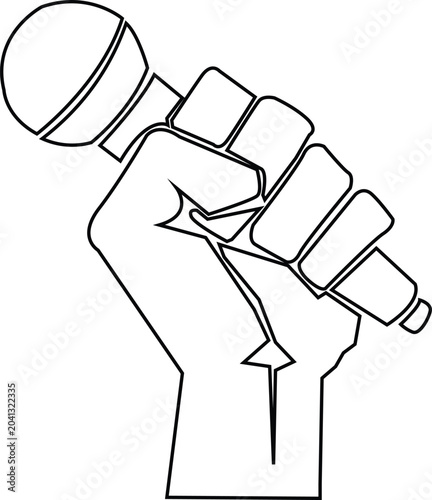 Photography Concept of a powerful voice for change depicted by a symbolic raised fist clutch