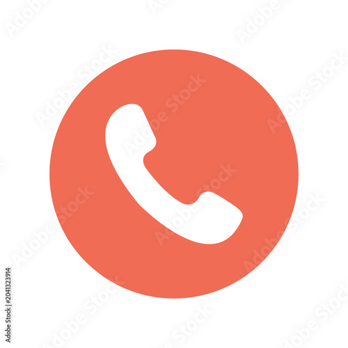 phone call icon vector illustration on round button for communication support contact and information service design
