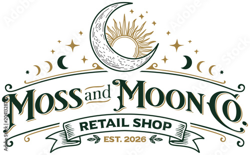 Mooos and Moon co logo design