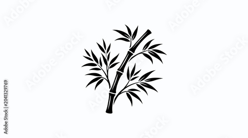 Принти на полотні Bamboo plant branch with leaves.