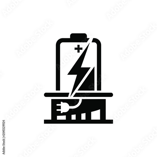 Fotografia Battery with electric plug symbol.