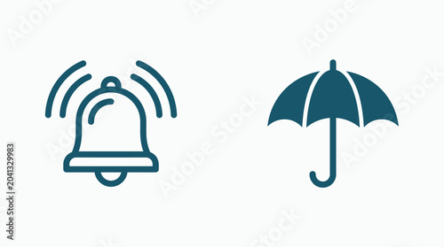 Photography Bell and Umbrella Warning Symbols.