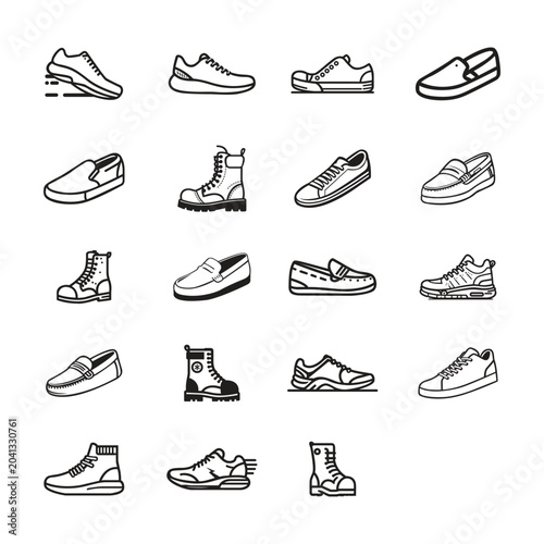 Shoe icons set logo template