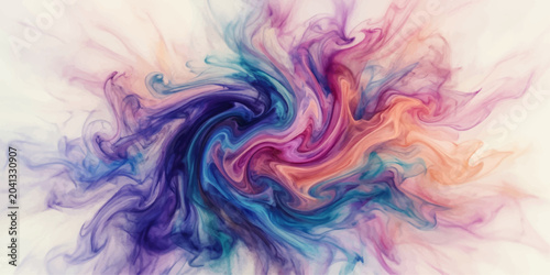 Foto An abstract explosion of vibrant colors swirls and dances, creating a mesmerizing visual symphony of liquid form and artistic expression